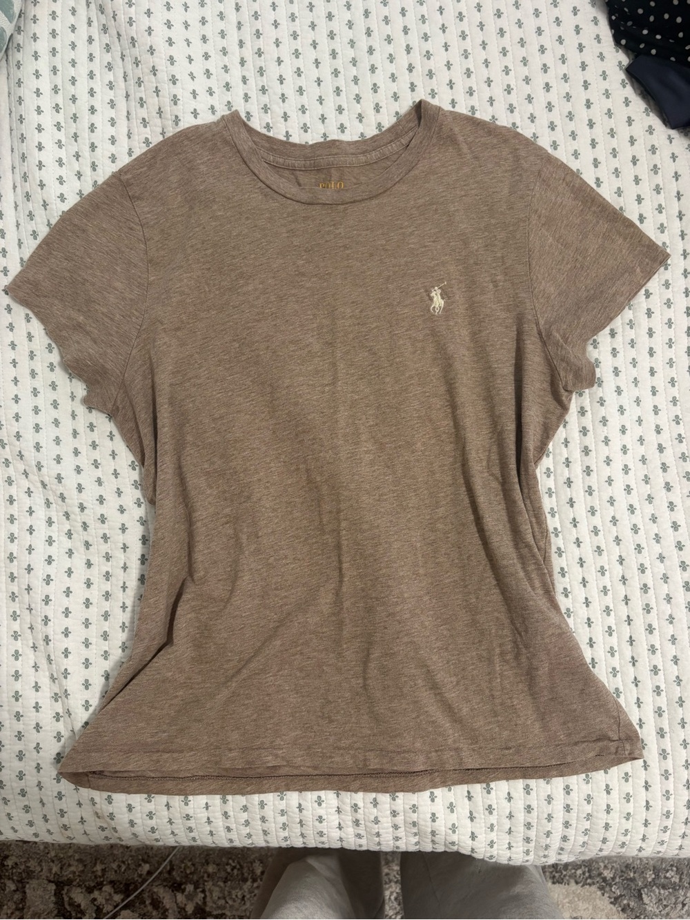 Polo by Ralph Lauren Women's Taupe Short Sleeve Crewneck Tee